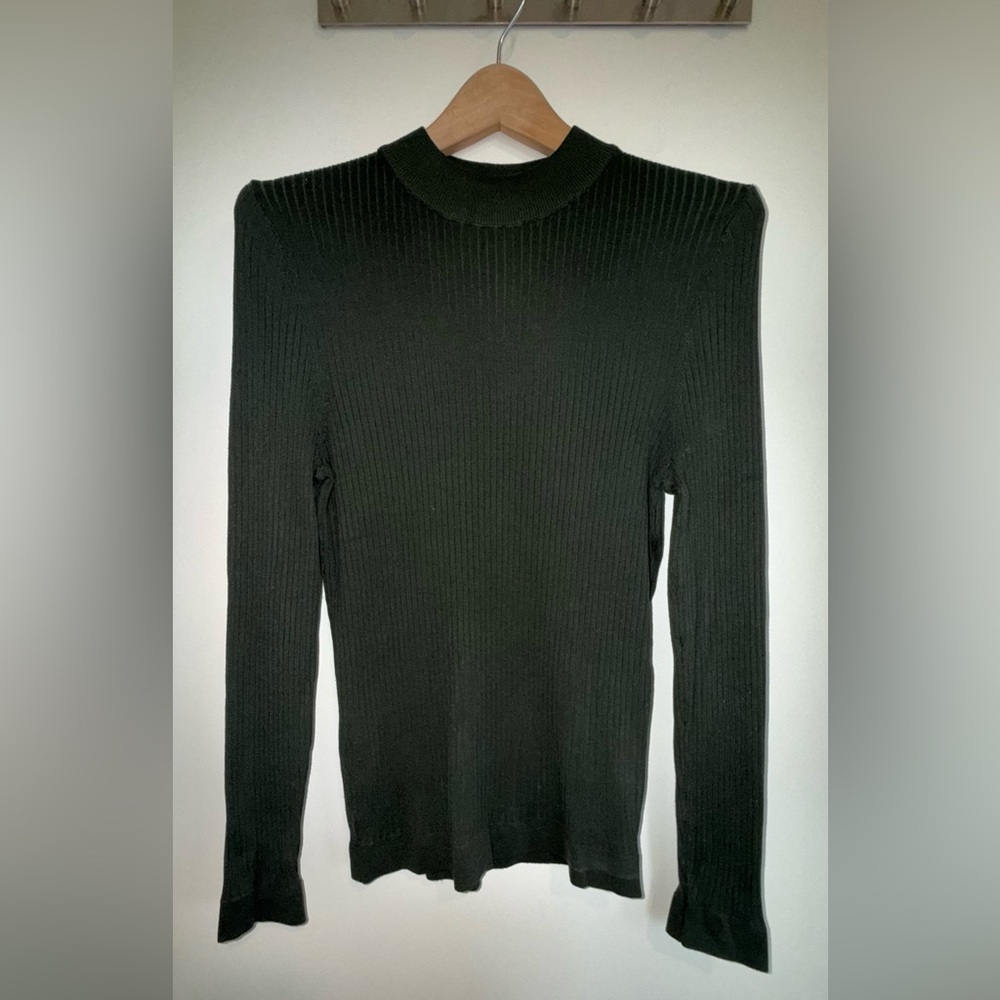 Zara Dark Green Ribbed Knit Top